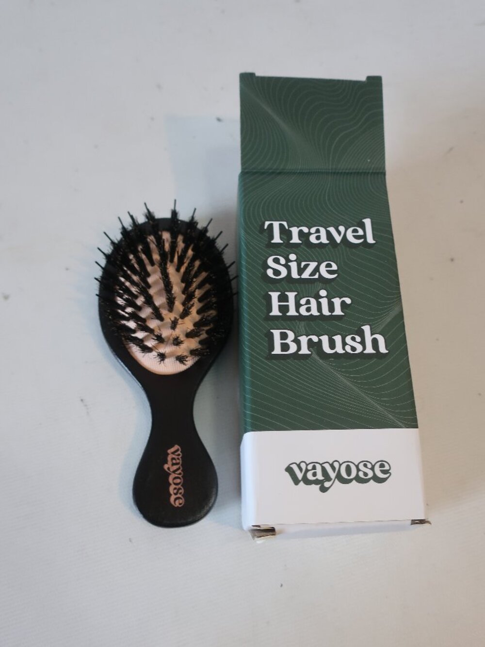 NIB Womens Vayose Travel Size Tipless Boar Bristle Hair Brush